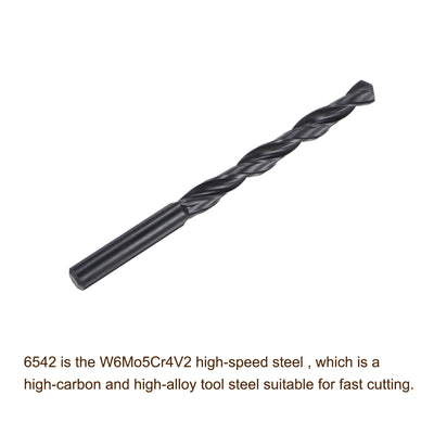 Harfington Uxcell High Speed Steel Twist Drill Bit, 8.4mm Fully Ground Black Oxide 115mm Long 4Pcs