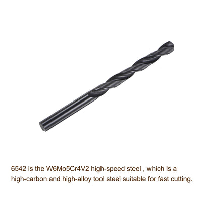 Harfington Uxcell High Speed Steel Twist Drill Bit, 8.8mm Fully Ground Black Oxide 123mm Long 4Pcs