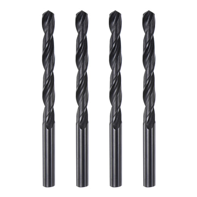 Harfington Uxcell High Speed Steel Twist Drill Bit, 8.8mm Fully Ground Black Oxide 123mm Long 4Pcs