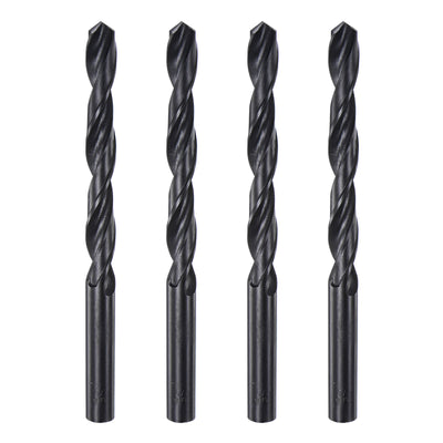 Harfington Uxcell High Speed Steel Twist Drill Bit, 9.8mm Fully Ground Black Oxide 133mm Long 4Pcs
