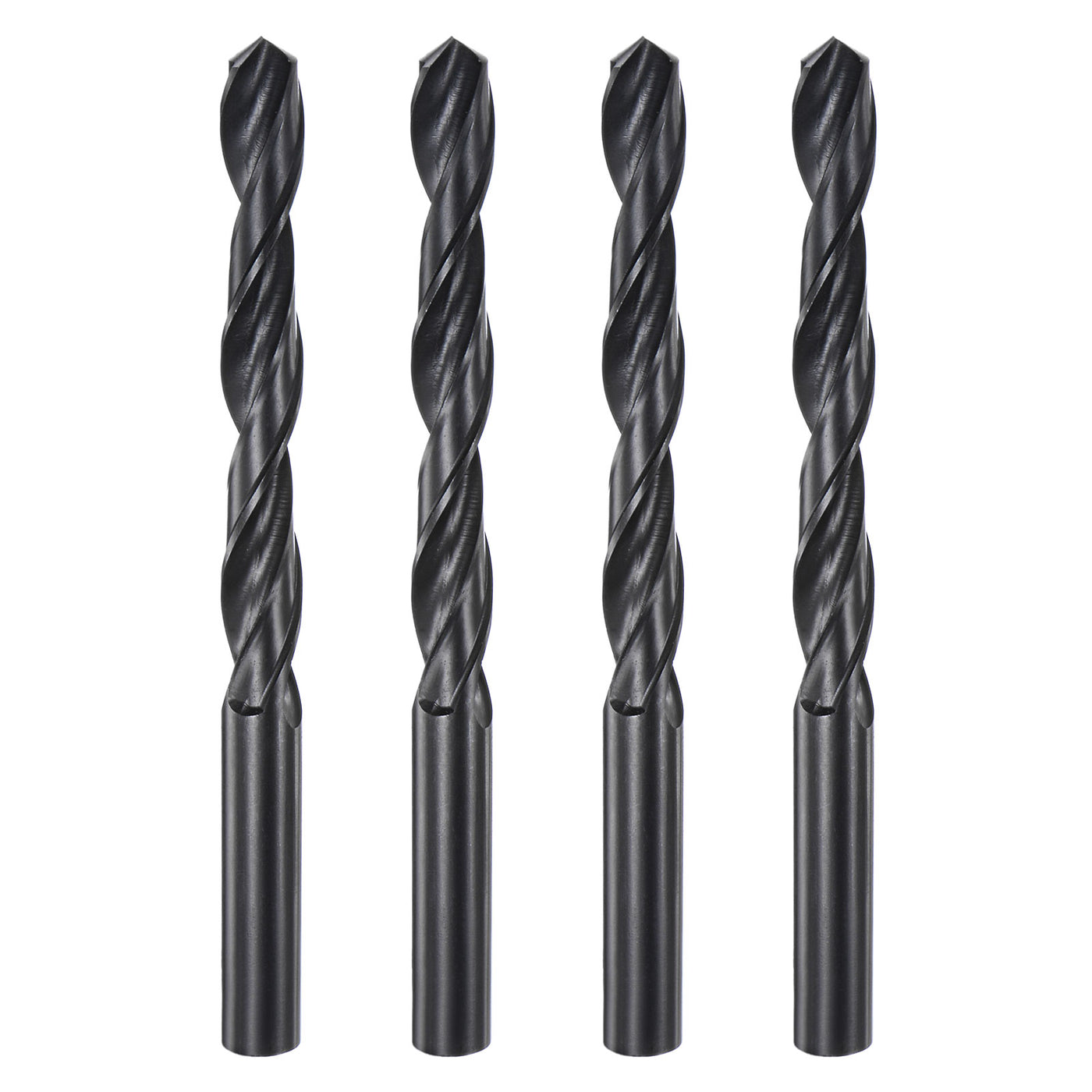 uxcell Uxcell High Speed Steel Twist Drill Bit, 10.5mm Fully Ground Black Oxide 130mm Long 4Pc