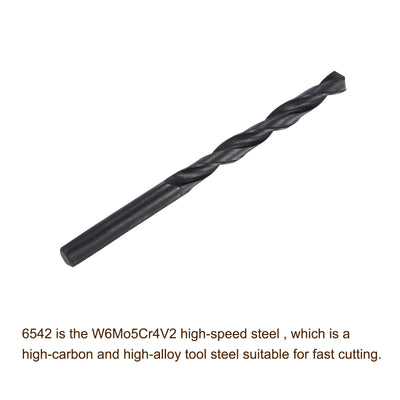 Harfington Uxcell High Speed Steel Twist Drill Bit, 8.6mm Fully Ground Black Oxide 125mm Long 4Pcs