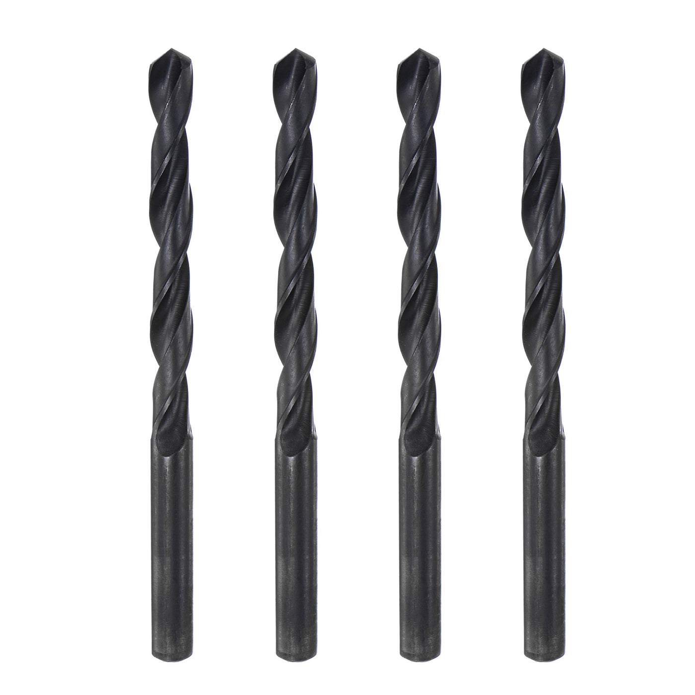 uxcell Uxcell High Speed Steel Twist Drill Bit, 8.6mm Fully Ground Black Oxide 125mm Long 4Pcs