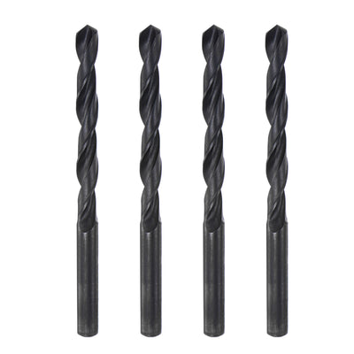 Harfington Uxcell High Speed Steel Twist Drill Bit, 8.6mm Fully Ground Black Oxide 125mm Long 4Pcs