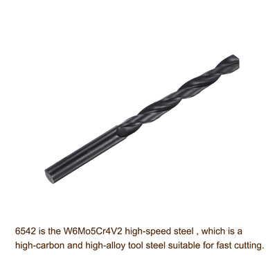 Harfington Uxcell High Speed Steel Twist Drill Bit, 8.7mm Fully Ground Black Oxide 123mm Long 4Pcs