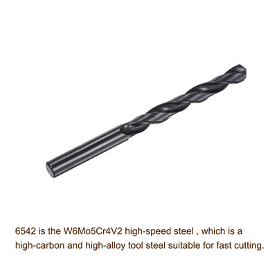 Harfington Uxcell High Speed Steel Twist Drill Bit, 9.4mm Fully Ground Black Oxide 125mm Long 4Pcs