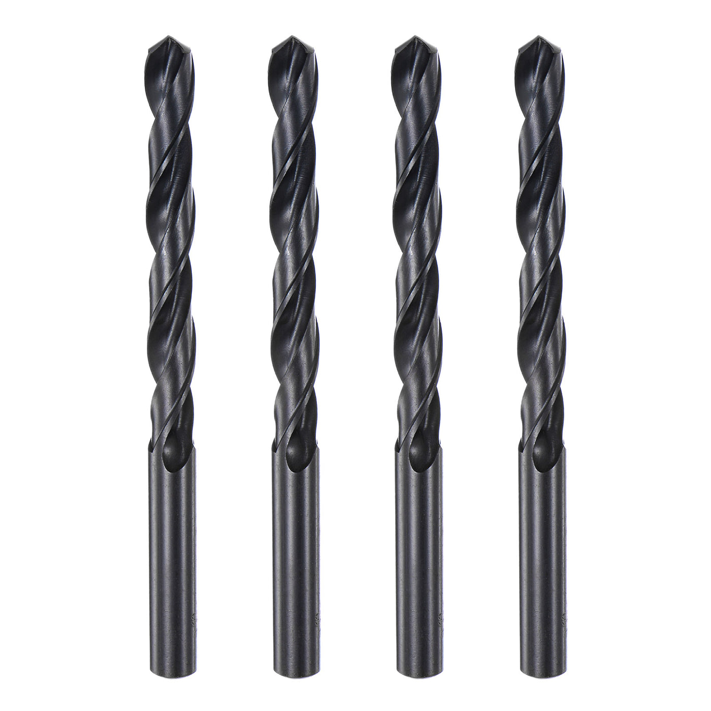 uxcell Uxcell High Speed Steel Twist Drill Bit, 9.4mm Fully Ground Black Oxide 125mm Long 4Pcs