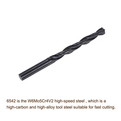 Harfington Uxcell High Speed Steel Twist Drill Bit, 9.7mm Fully Ground Black Oxide 132mm Long 4Pcs