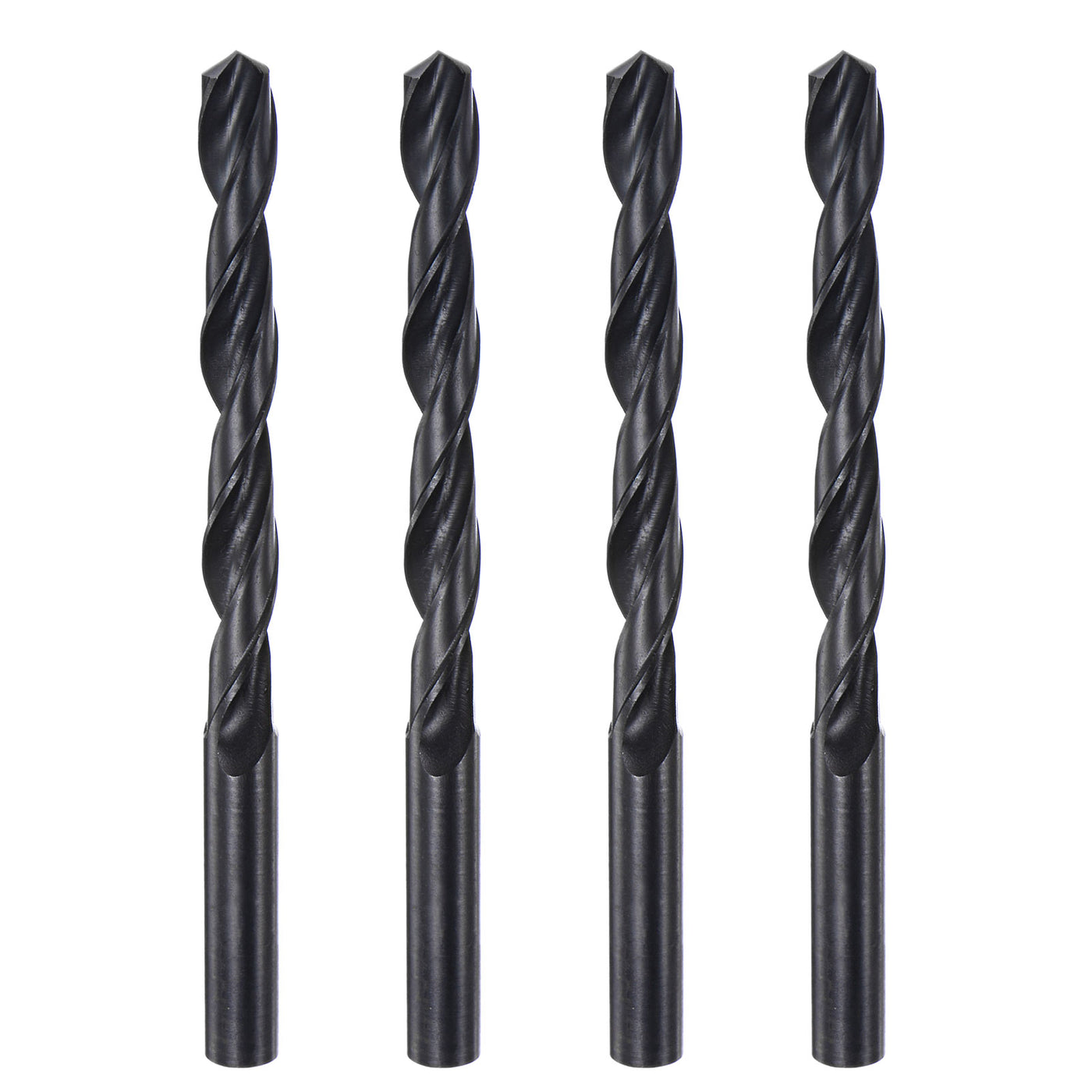 uxcell Uxcell High Speed Steel Twist Drill Bit, 9.7mm Fully Ground Black Oxide 132mm Long 4Pcs