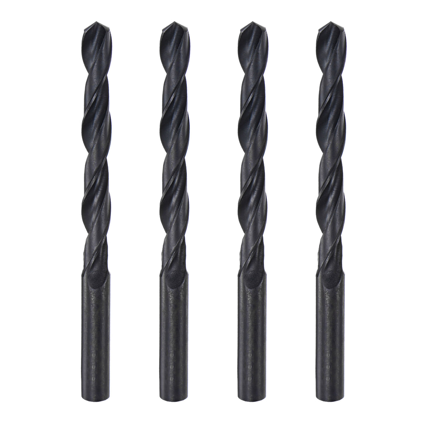 uxcell Uxcell High Speed Steel Twist Drill Bit, 10mm Fully Ground Black Oxide 132mm Long 4Pcs