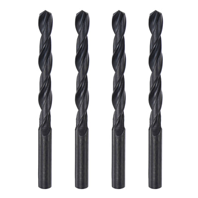 Harfington Uxcell High Speed Steel Twist Drill Bit, 10mm Fully Ground Black Oxide 132mm Long 4Pcs