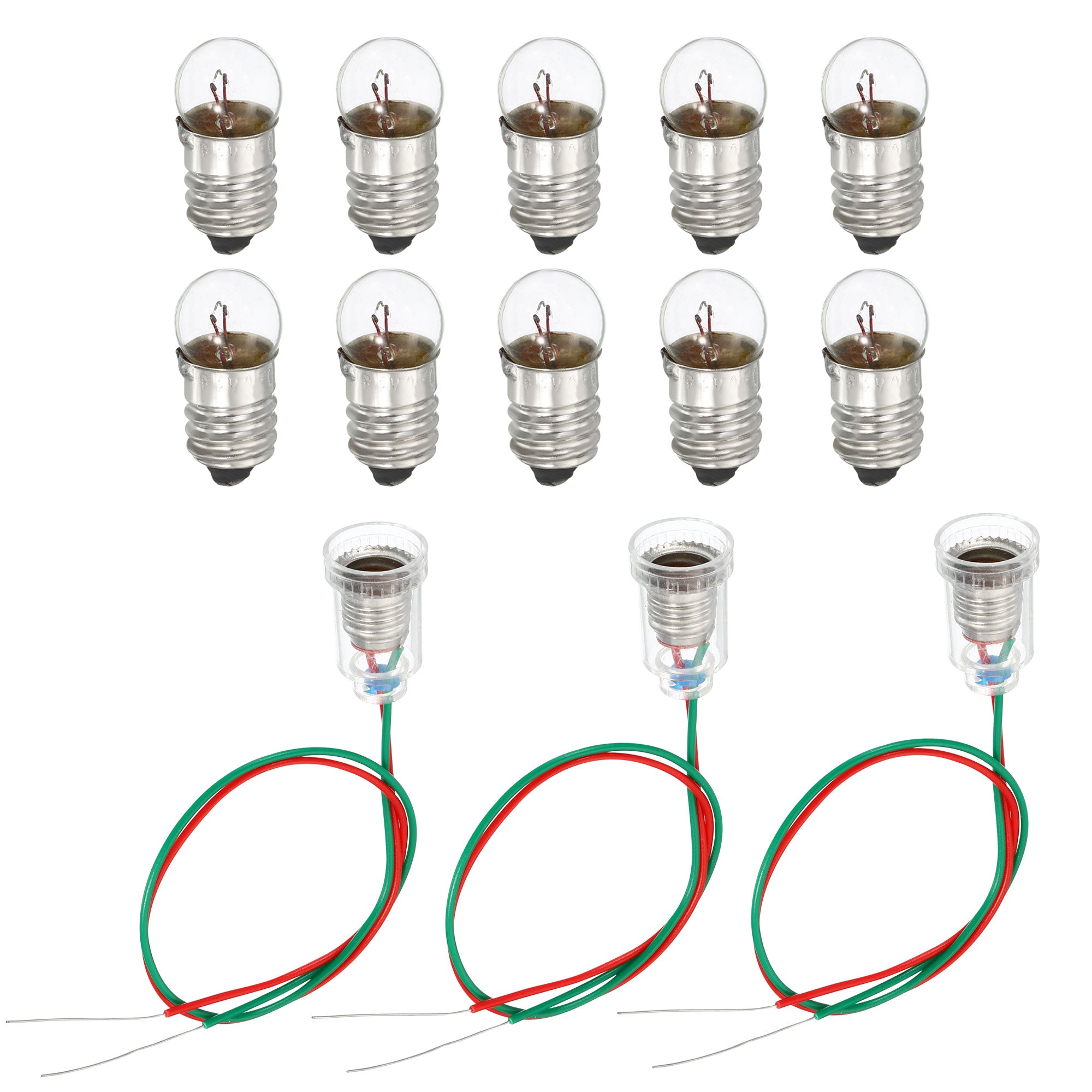 E10 Screw Base Miniature Bulbs 10 Pack 6.2V Warm Yellow Light Mini ...