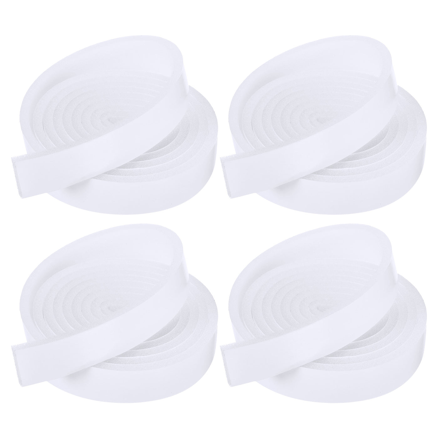 Harfington 4pcs 25mmx6mmx2m PU Foam Seal Tape Adhesive Insulation Weatherstrip, White