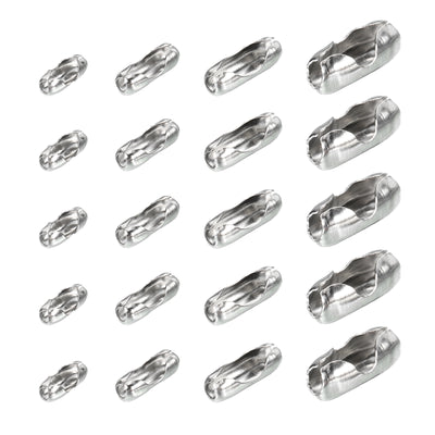 Harfington Ball Chain Connector Clasps, Stainless Steel Replacement Cord Connector Fit for 2/2.4/3.2/4mm Beaded Ball Chain, Silver Pack of 200