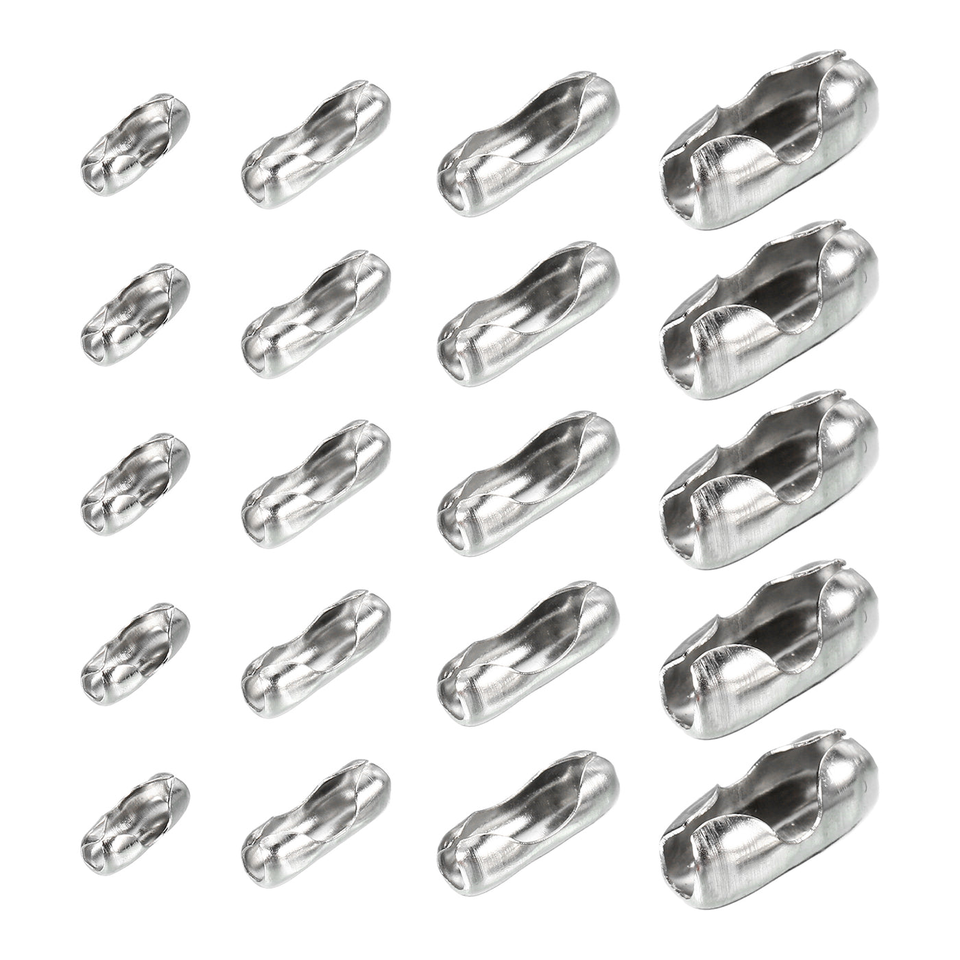 Harfington Ball Chain Connector Clasps, Stainless Steel Replacement Cord Connector Fit for 2/2.4/3.2/4mm Beaded Ball Chain, Silver Pack of 270