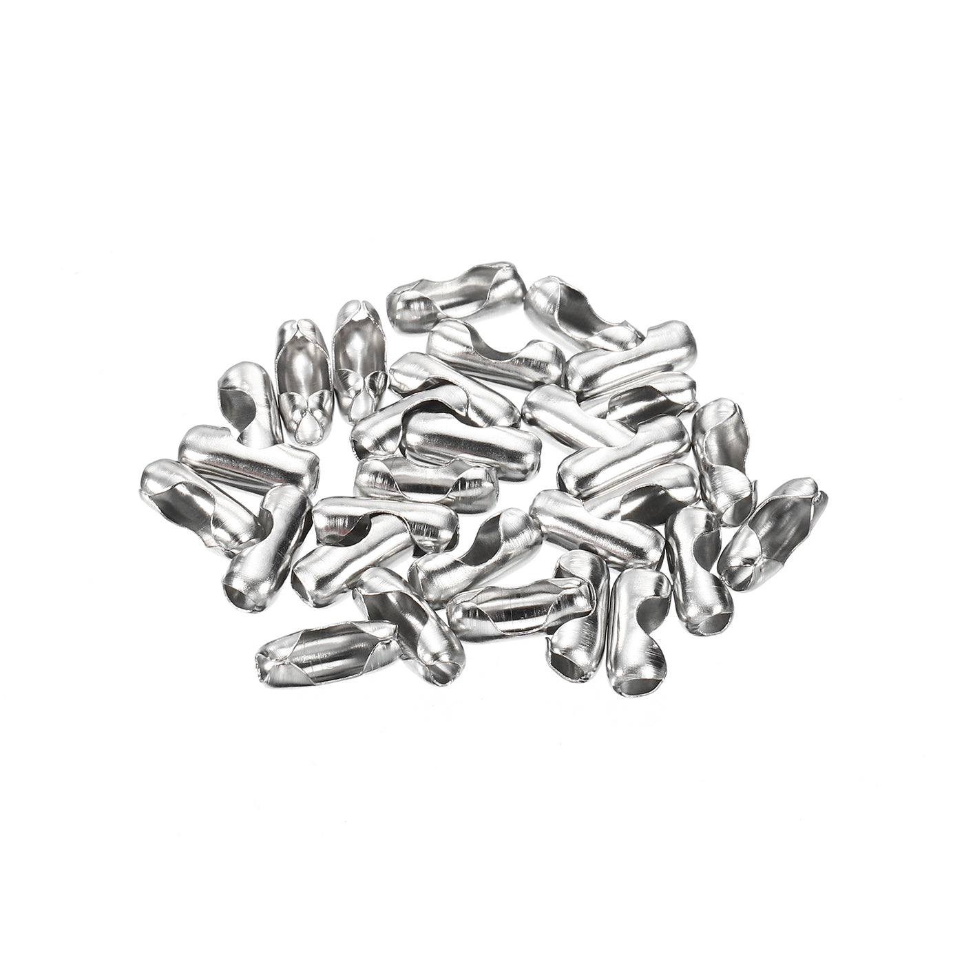 Harfington Ball Chain Connector Clasps, Stainless Steel Replacement Cord Connector Fit for 2.4/3.2/4.5/6/8/10mm Beaded Ball Chain, Silver Pack of 108