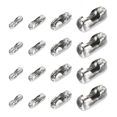 Harfington Ball Chain Connector Clasps, Stainless Steel Replacement Cord Connector Fit for 2.4/3.2/4.5/6mm Beaded Ball Chain, Silver Pack of 160