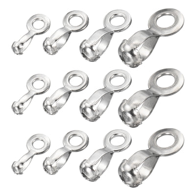 Harfington Ball Chain  Connector, Stainless Steel Pull Loop Crimp Link Clasp Connection Fit for 2.4/3.2/4.5/6mm Beaded Ball Chains, Silver Pack of 60