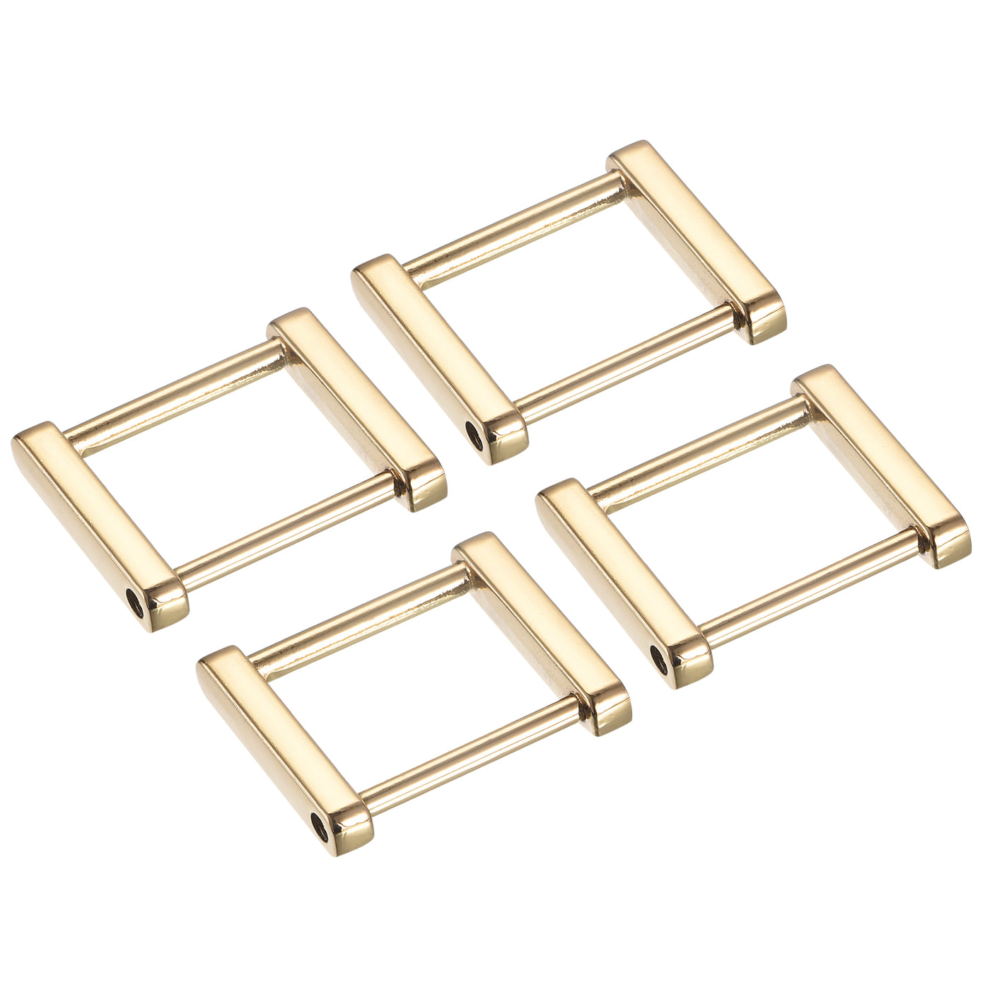 uxcell Uxcell 1.4 Inch Rectangle Screw Ring Buckle Strap Connector Purse Bag Loop, 4Pcs Gold