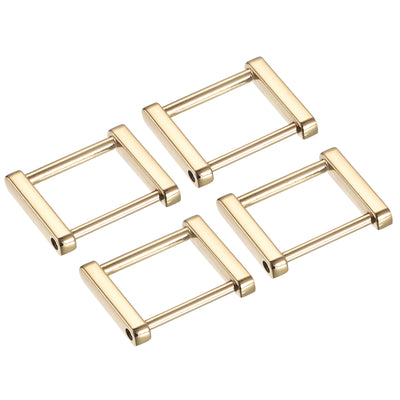 Harfington Uxcell 1.4 Inch Rectangle Screw Ring Buckle Strap Connector Purse Bag Loop, 4Pcs Gold