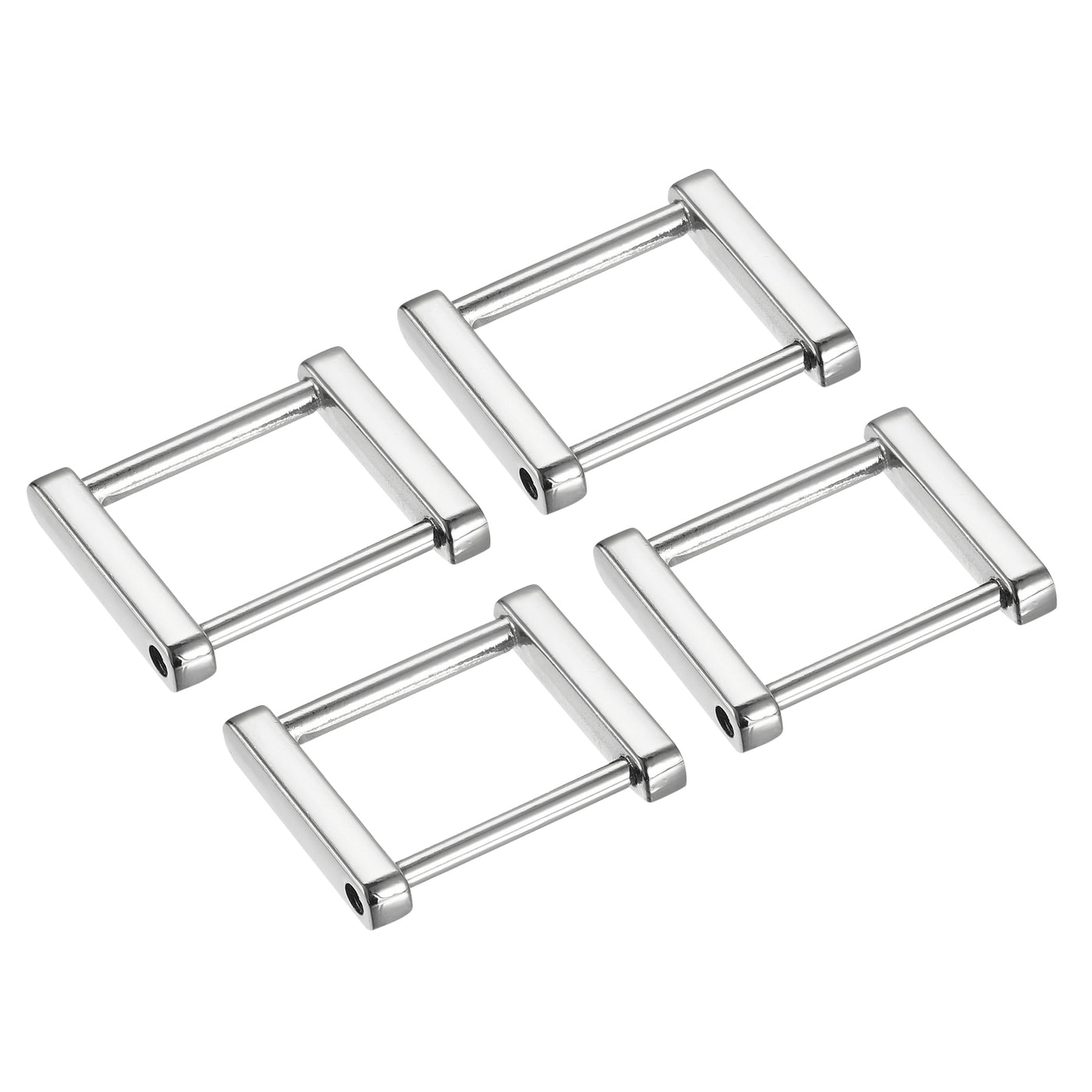 uxcell Uxcell 1.4 Inch Rectangle Screw Ring Buckle Strap Connector Purse Bag Loop, 4Pcs Silver