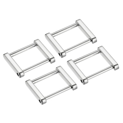 Harfington Uxcell 1.4 Inch Rectangle Screw Ring Buckle Strap Connector Purse Bag Loop, 4Pcs Silver