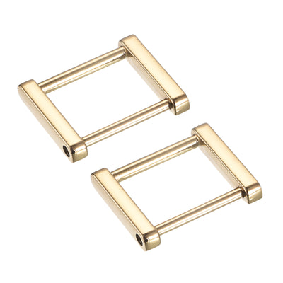 Harfington Uxcell 1.4 Inch Rectangle Screw Ring Buckle Strap Connector Purse Bag Loop, 2Pcs Gold