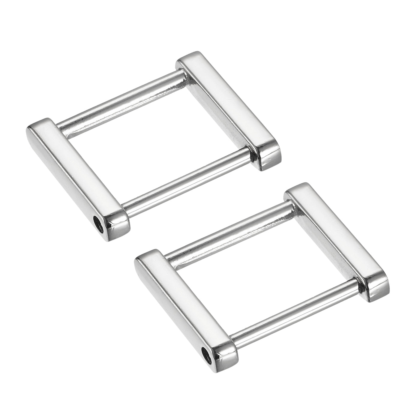 uxcell Uxcell 1.4 Inch Rectangle Screw Ring Buckle Strap Connector Purse Bag Loop, 2Pcs Silver