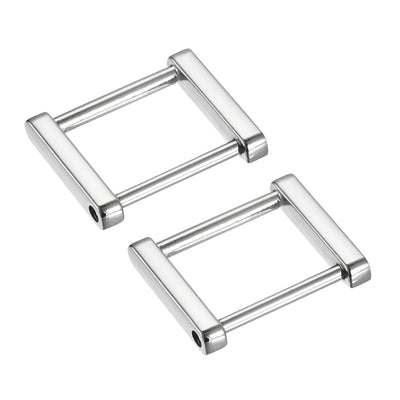Harfington Uxcell 1.4 Inch Rectangle Screw Ring Buckle Strap Connector Purse Bag Loop, 2Pcs Silver