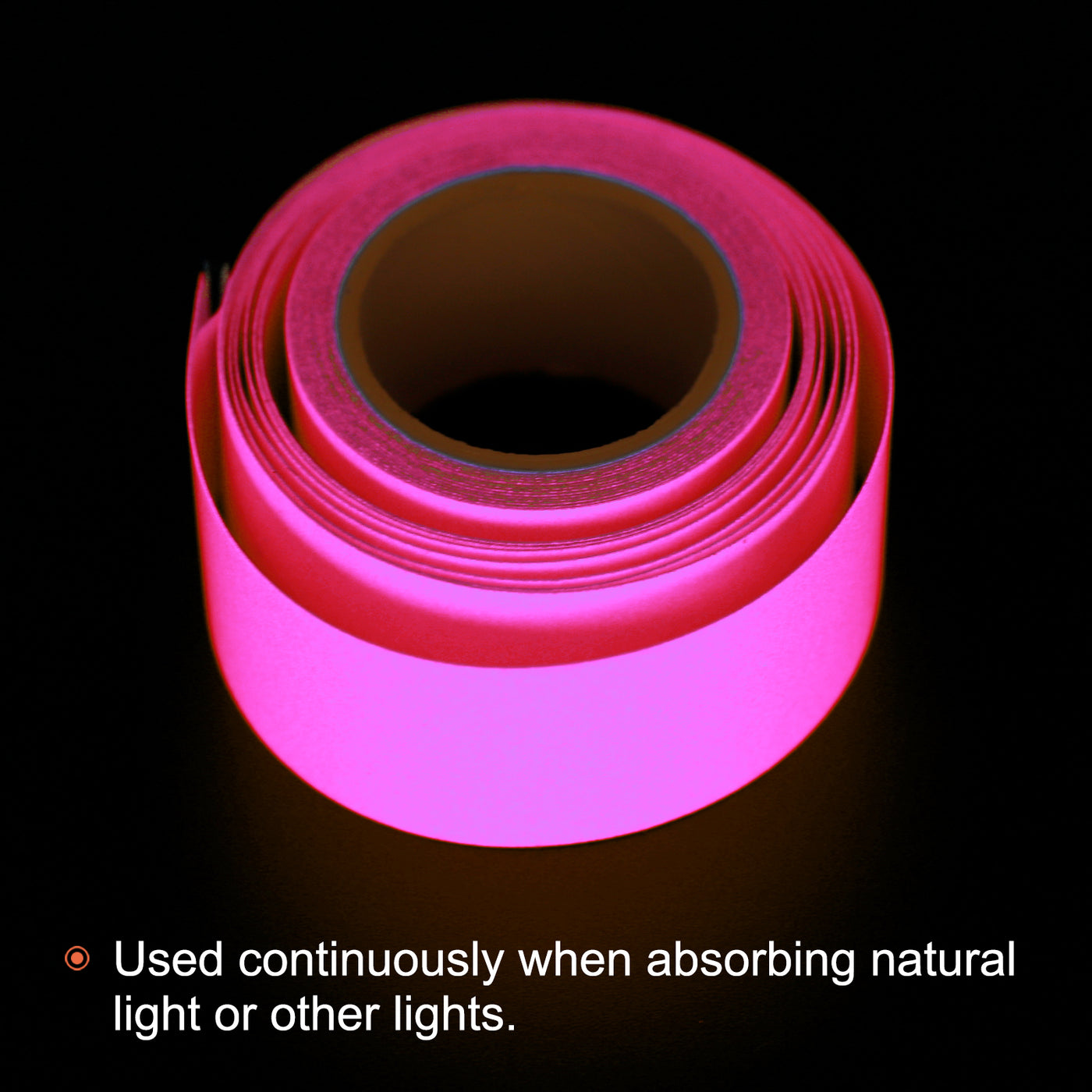 Harfington Glow in the Dark Tape 1" x 9.8 ft Luminous Fluorescent Sign Sticker Pink