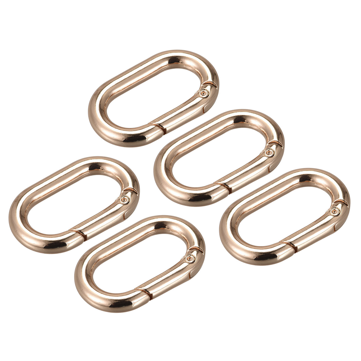uxcell Uxcell 1.34" Spring Oval Ring Snap Clip Trigger for Bag Purse Keychain, 5Pcs Gold