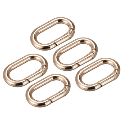 Harfington Uxcell 1.34" Spring Oval Ring Snap Clip Trigger for Bag Purse Keychain, 5Pcs Gold