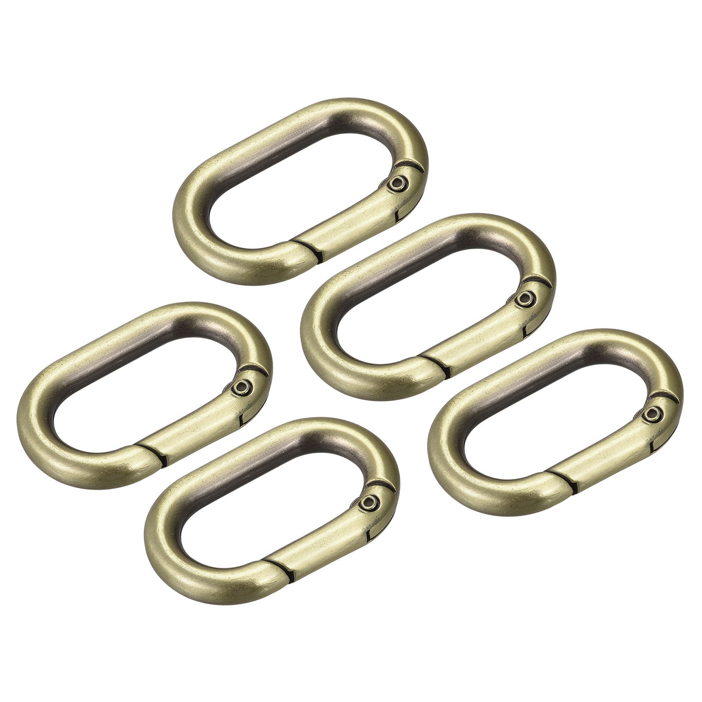 uxcell Uxcell 1.34" Spring Oval Ring Snap Clip Trigger for Bag Purse Keychain, 5Pcs Bronze