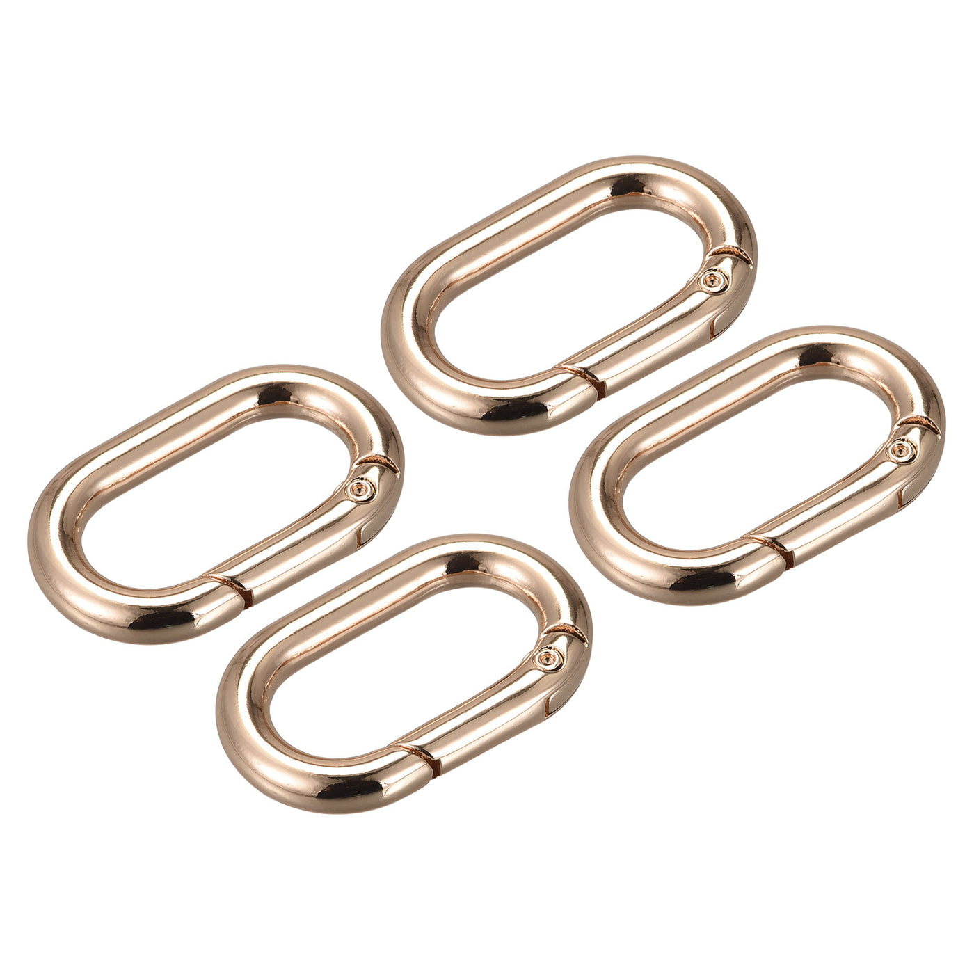 uxcell Uxcell 1.34" Spring Oval Ring Snap Clip Trigger for Bag Purse Keychain, 4Pcs Gold