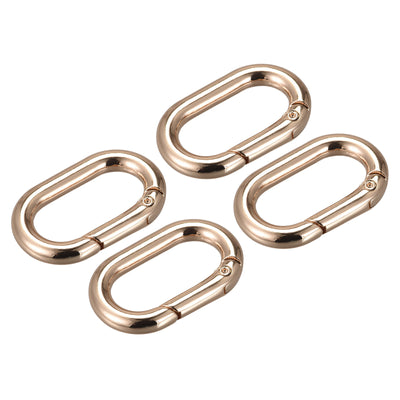 Harfington Uxcell 1.34" Spring Oval Ring Snap Clip Trigger for Bag Purse Keychain, 4Pcs Gold