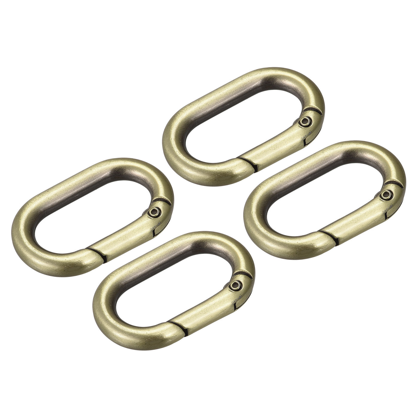 uxcell Uxcell 1.34" Spring Oval Ring Snap Clip Trigger for Bag Purse Keychain, 4Pcs Bronze