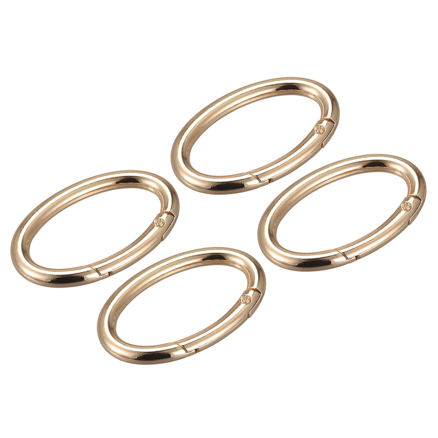 uxcell Uxcell 1.85 Inch Spring Oval Ring Snap Clip Trigger for Bag Purse Keychain, 4Pcs Gold