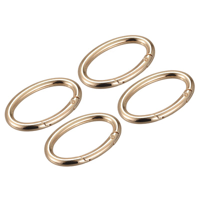 Harfington Uxcell 1.85 Inch Spring Oval Ring Snap Clip Trigger for Bag Purse Keychain, 4Pcs Gold
