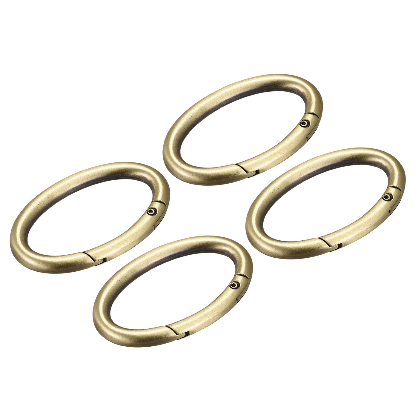 uxcell Uxcell 1.85 Inch Spring Oval Ring Snap Clip Trigger for Bag Purse Keychain, 4Pcs Bronze