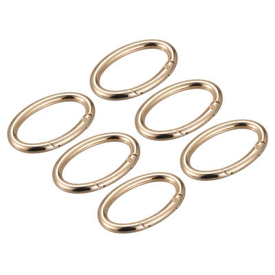 uxcell Uxcell 1.85 Inch Spring Oval Ring Snap Clip Trigger for Bag Purse Keychain, 6Pcs Gold