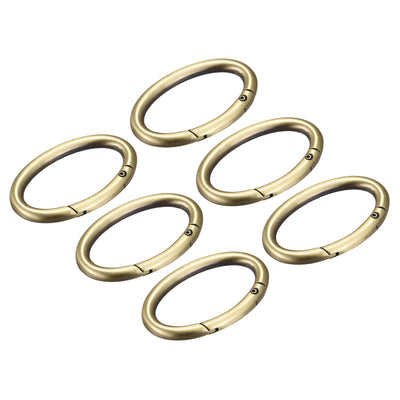 Harfington Uxcell 1.85 Inch Spring Oval Ring Snap Clip Trigger for Bag Purse Keychain, 6Pcs Bronze