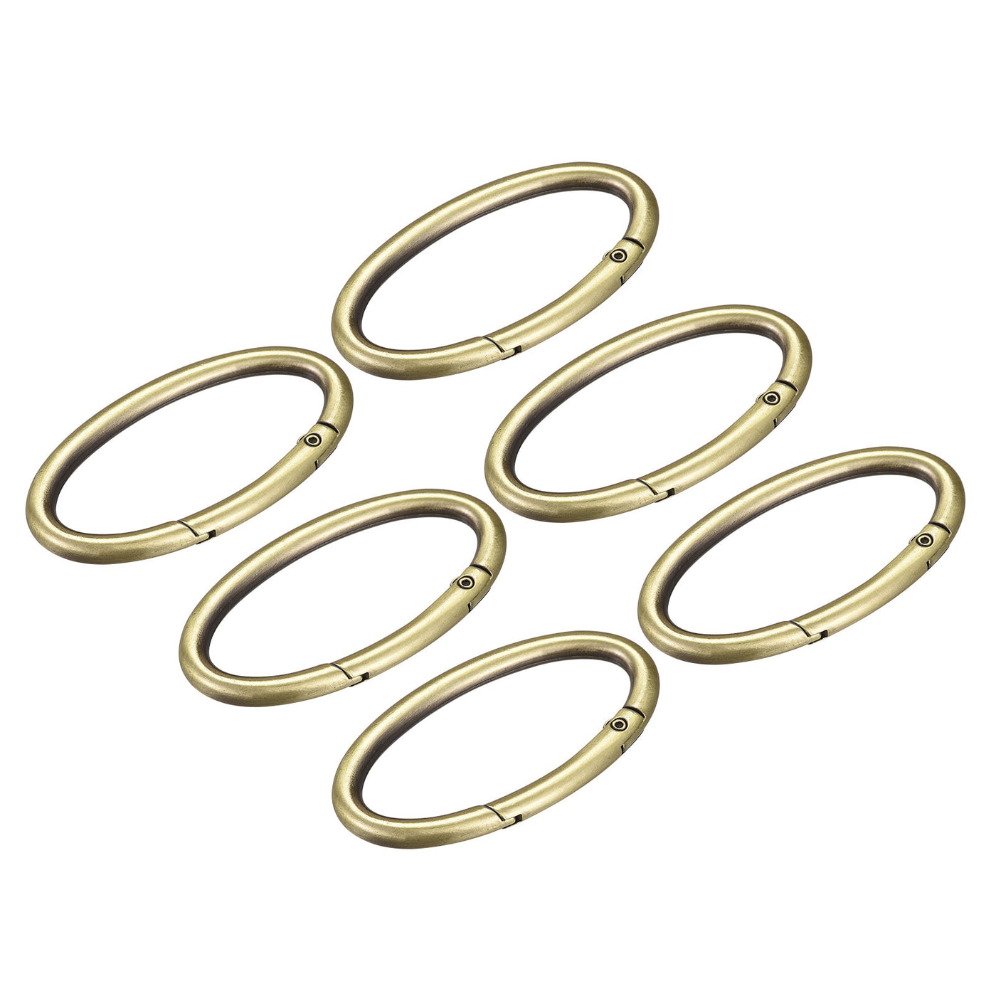 uxcell Uxcell 2.36 Inch Spring Oval Ring Snap Clip Trigger for Bag Purse Keychain, 6Pcs Bronze