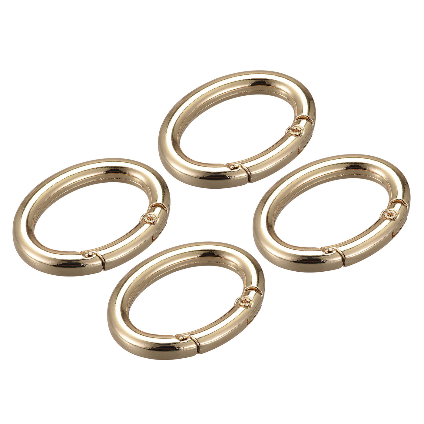 uxcell Uxcell 1.5 Inch Spring Oval Ring Snap Clip Trigger for Bag Purse Keychain, 4Pcs Gold