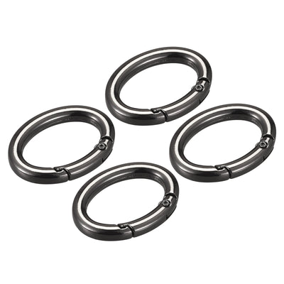 uxcell Uxcell 1.5 Inch Spring Oval Ring Snap Clip Trigger for Bag Purse Keychain, 4Pcs Black