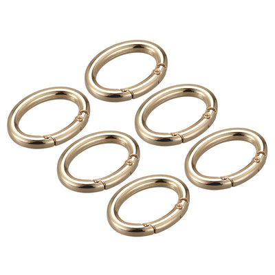 Harfington Uxcell 1.5 Inch Spring Oval Ring Snap Clip Trigger for Bag Purse Keychain, 6Pcs Gold