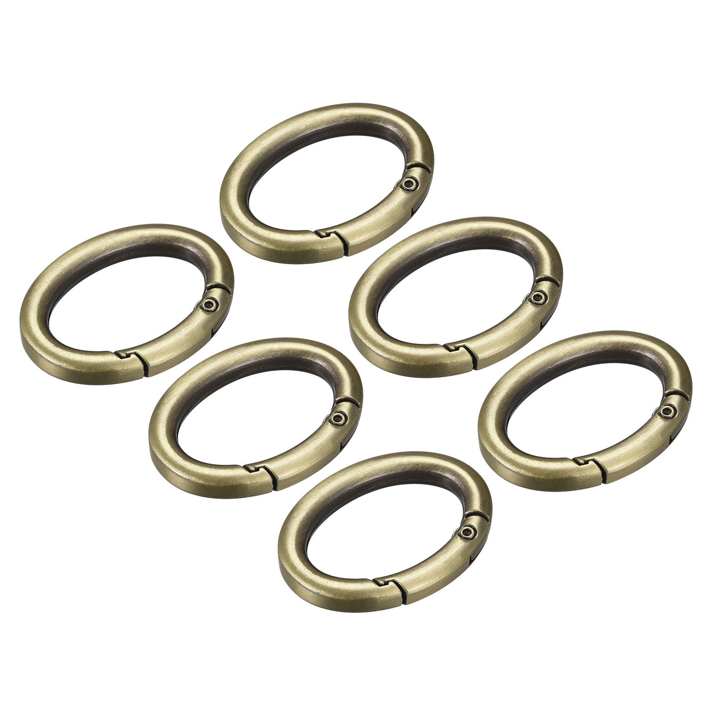 uxcell Uxcell 1.5 Inch Spring Oval Ring Snap Clip Trigger for Bag Purse Keychain, 6Pcs Bronze