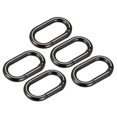 Harfington Uxcell 1.61" Spring Oval Ring Snap Clip Trigger for Bag Purse Keychain, 5Pcs Dark Grey