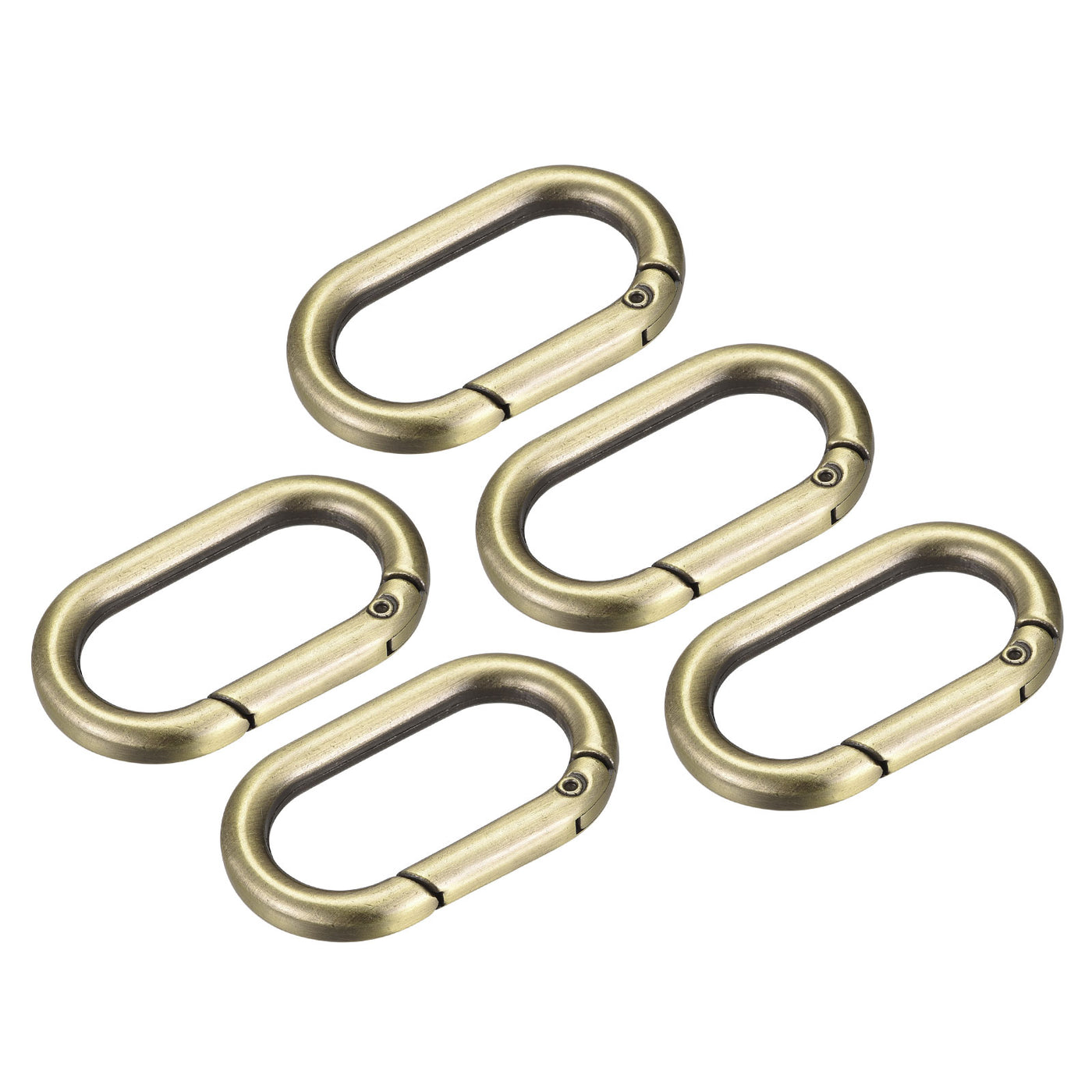 uxcell Uxcell 1.61" Spring Oval Ring Snap Clip Trigger for Bag Purse Keychain, 5Pcs Bronze