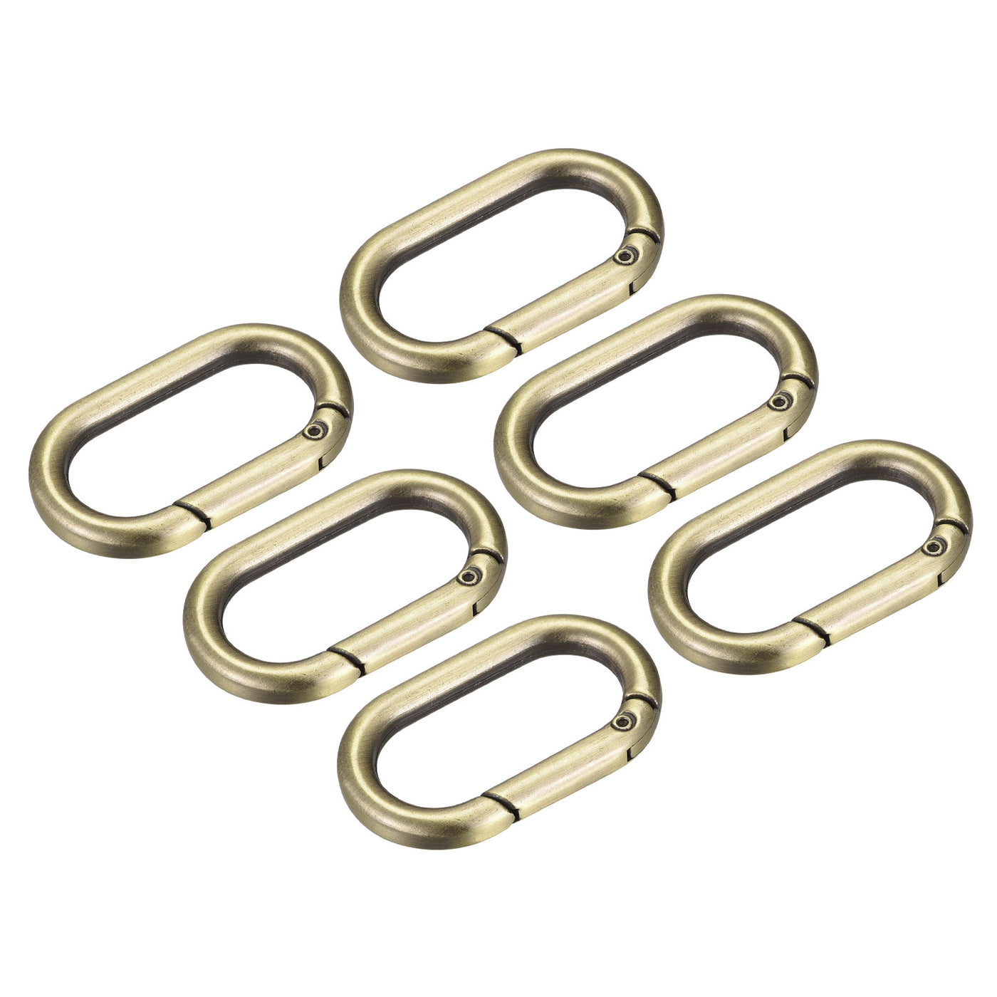 uxcell Uxcell 1.61" Spring Oval Ring Snap Clip Trigger for Bag Purse Keychain, 6Pcs Bronze