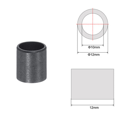 Harfington Uxcell Sleeve Bearings 10mmx12mmx12mm POM Wrapped Oilless Bushings Black 2pcs